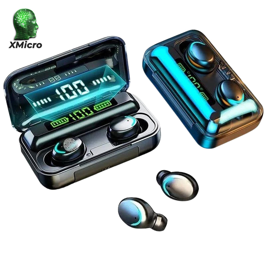 XMicro Bluetooth 5.3 Earbuds 140H Playtime Headphones HD Stereo Noise Cancelling Earphones in Ear with Mic, USB-C Charging Case