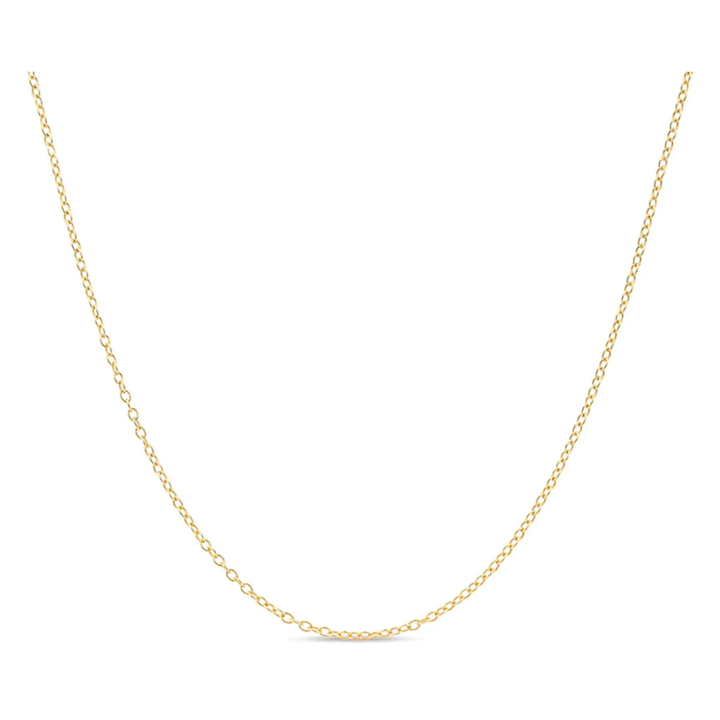 Paris Jewelry 18k Yellow Gold Cable Chain Necklace Italian 1.3mm, 18 inches length Plated