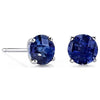14k White Gold 4 Ct Round Created Blue Sapphire Stud Earrings Gift for Women Plated by Paris Jewelry