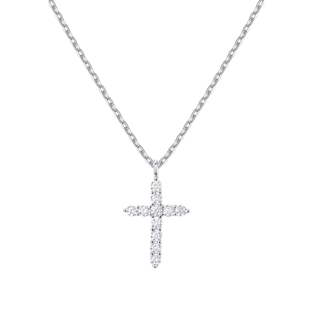 White Gold Petite Cross Necklace