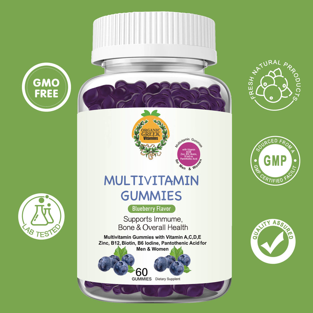 Organic Greek : Premium Natural Plant Base Multivitamin Gummies Whole Food Supplement