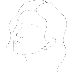 14K White Gold Cultured Freshwater Pearl & Natural Multi-Gemstone Earrings