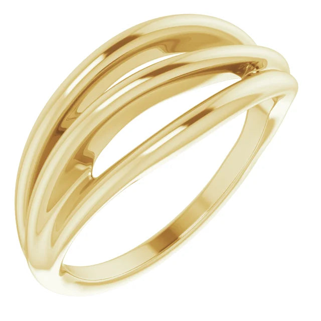 14K Yellow Gold Negative Space Ring