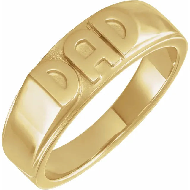 14K Yellow Gold Dad Ring