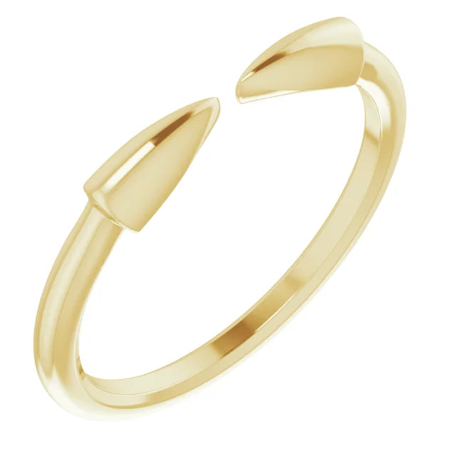 14K Yellow Gold Stackable Spike Ring