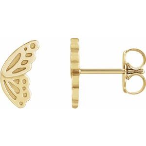 14K Yellow Gold Butterfly Wing Earrings