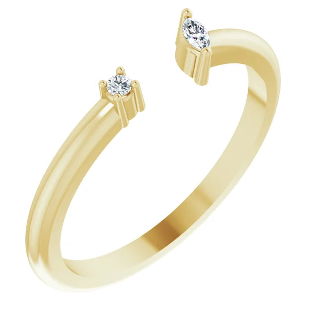 14K Yellow Gold .04 CTW Diamond Negative Space Ring