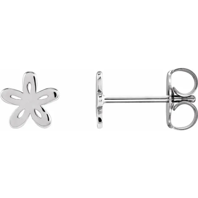 Sterling Silver Floral-Inspired Earrings