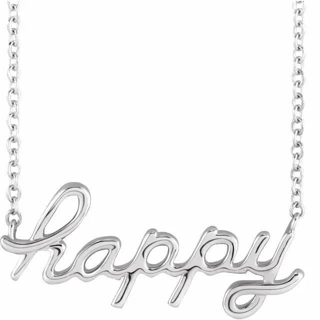 Sterling Silver Happy 16" Necklace