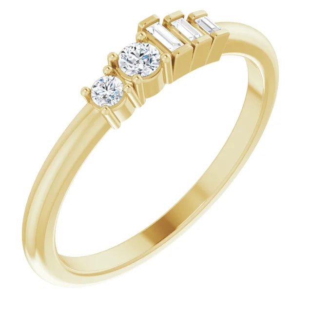 14K Yellow Gold 1/4 CTW Natural Diamond Stackable Ring