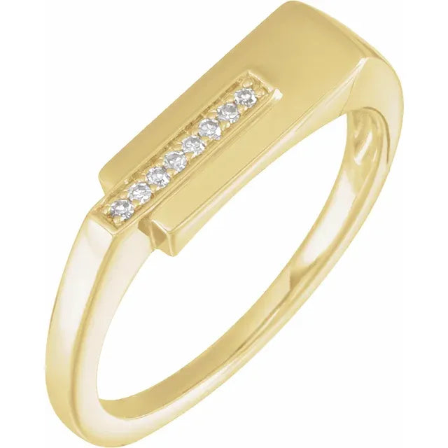 14K Yellow Gold .04 CTW Single-Cut Natural Diamond Ring