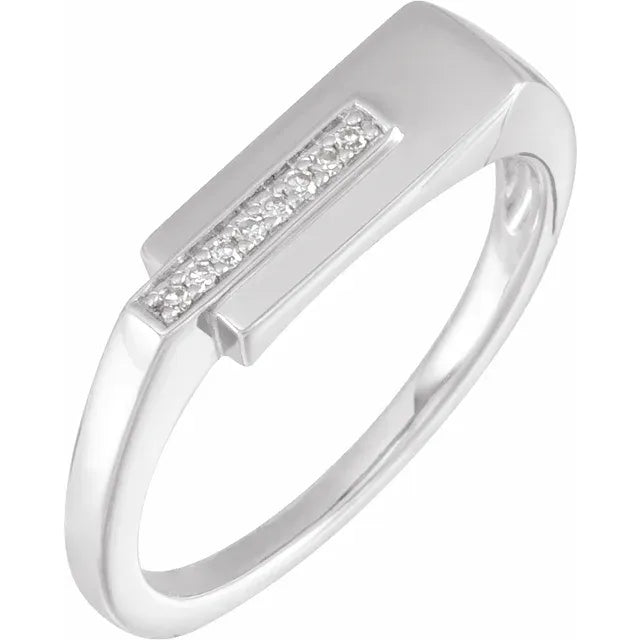 14K White Gold .04 CTW Single-Cut Natural Diamond Ring