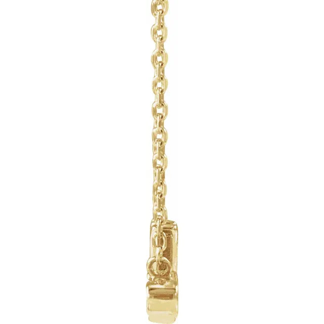 14K Yellow Gold .015 CT Natural Diamond "Mrs" 16-18" Necklace