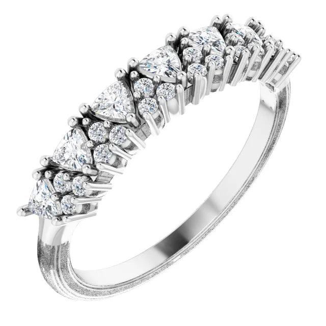14K White Gold 1/2 CTW Natural Diamond Anniversary Band