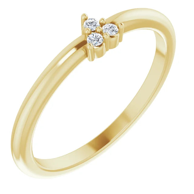 14K Yellow Gold .04 CTW Natural Diamond Cluster Ring