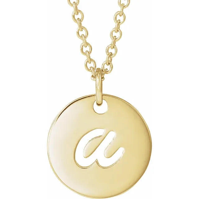 Buy 14K Yellow Gold Initial A Script 16-18