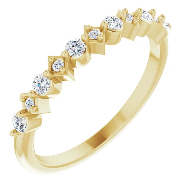 14K Yellow Gold 1/5 CTW Natural Diamond Anniversary band
