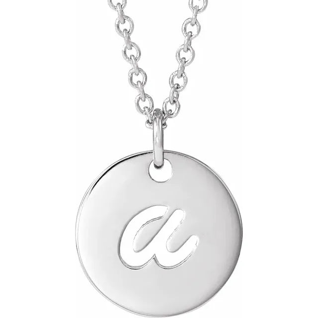Sterling Silver Initial A Script 16-18" Necklace
