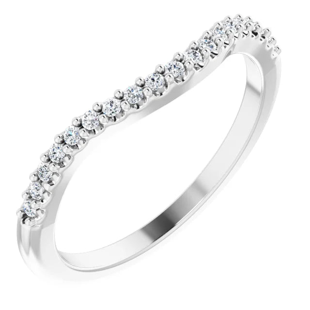 14K White Gold 1/8 CTW Natural Diamond Matching Band