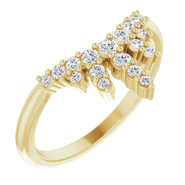 14K Yellow Gold 1/4 CTW Natural Diamond Accented Contour Band