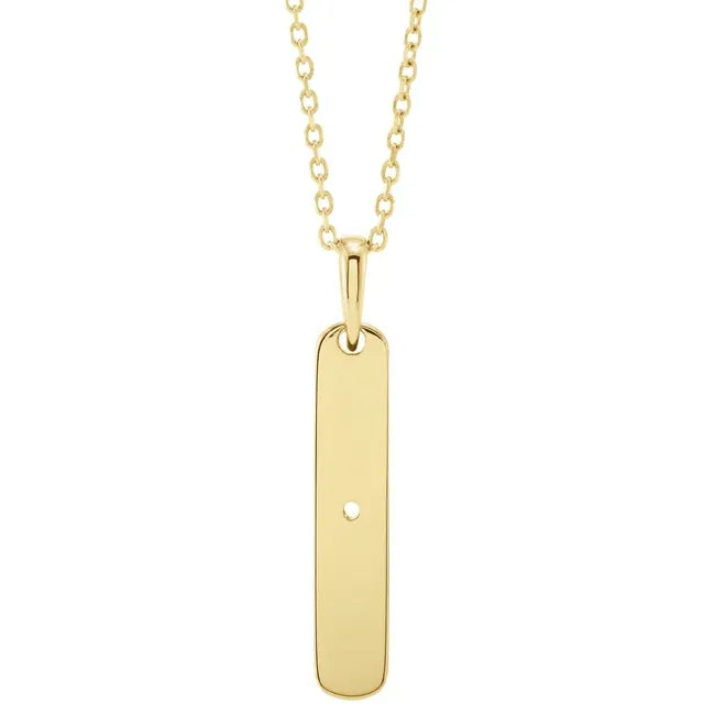 14K Yellow Gold 1-Stone Family Bar 16-18" Necklace Mounting