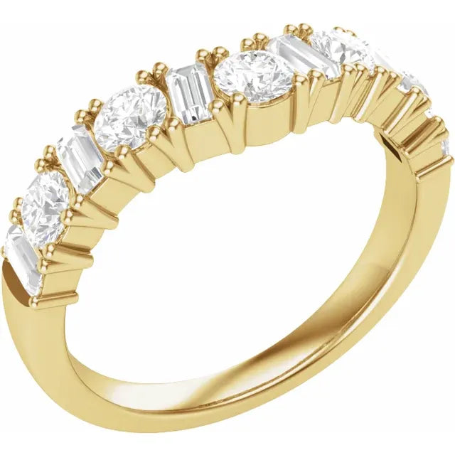 14K Yellow Gold 1 CTW Lab-Grown Diamond Contour Band