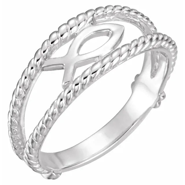 Sterling Silver Ichthus (Fish) Chastity Ring