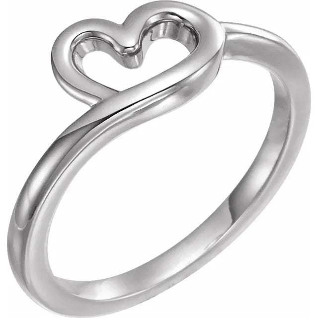 Sterling Silver Heart Youth Ring