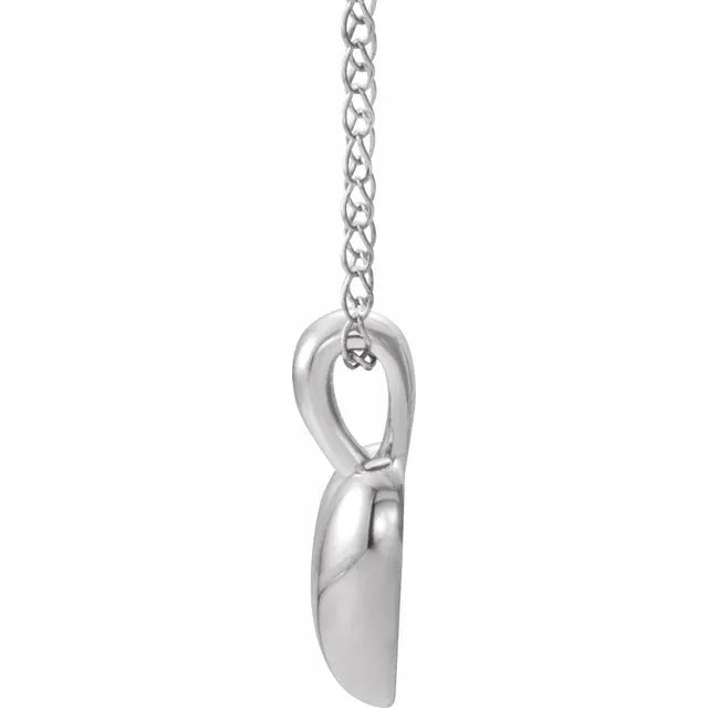 14K White Gold Youth Heart 15" Necklace
