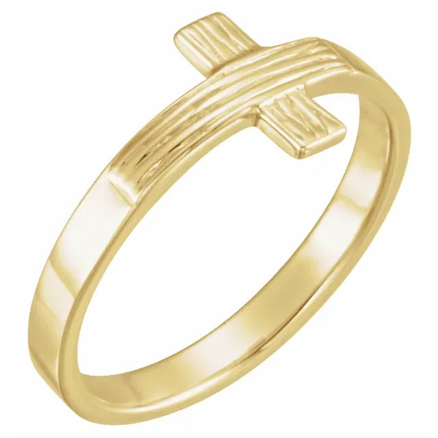 14K Yellow Gold The Rugged Cross® Chastity Ring