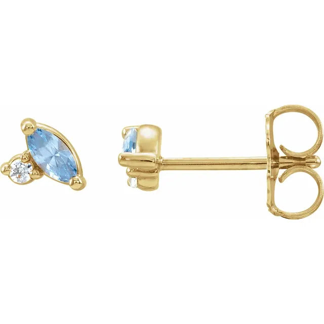 14K Yellow Gold 1-Stone .025 CTW Natural Diamond Semi-Set Family Earrings