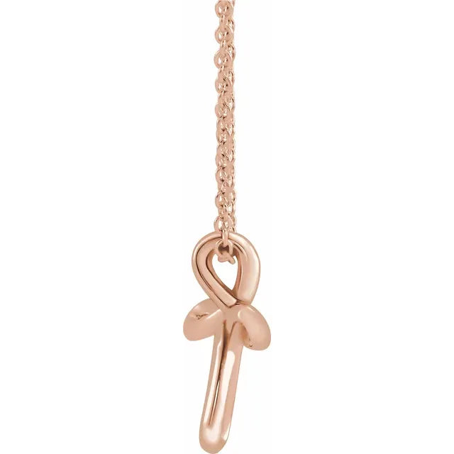 14K Rose Gold Youth Cross 15" Necklace