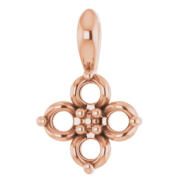 14K Rose Gold Youth Pendant Mounting
