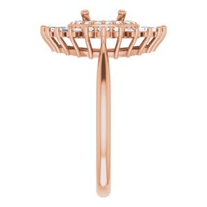 14K Rose Gold Round 1/2 CTW Natural Diamond Semi-Set Engagement Ring