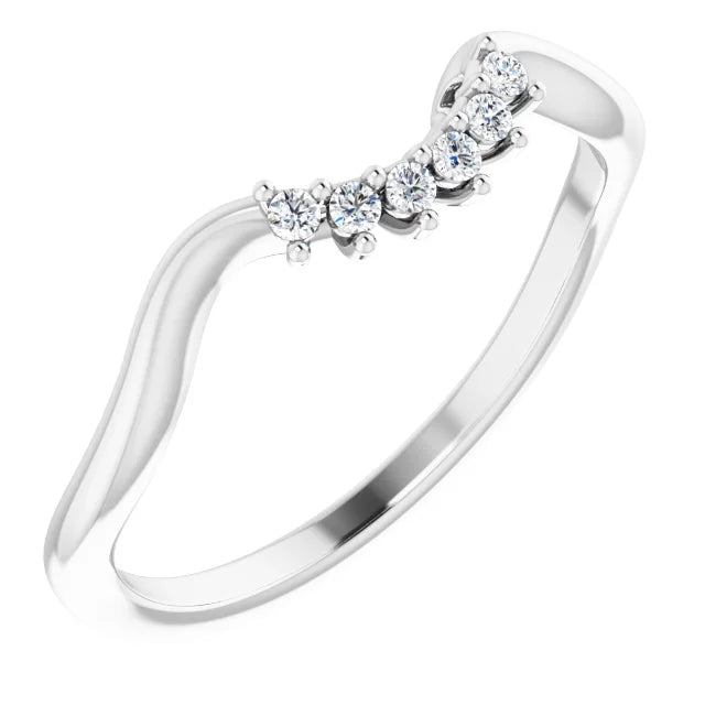 14K White Gold .05 CTW Diamond Matching Band