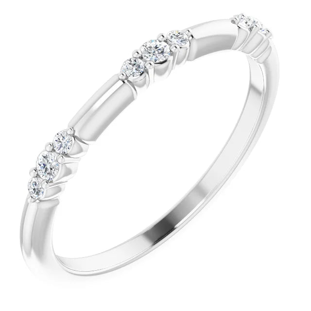 14K White Gold 1/8 CTW Lab-Grown Diamond Stackable Ring
