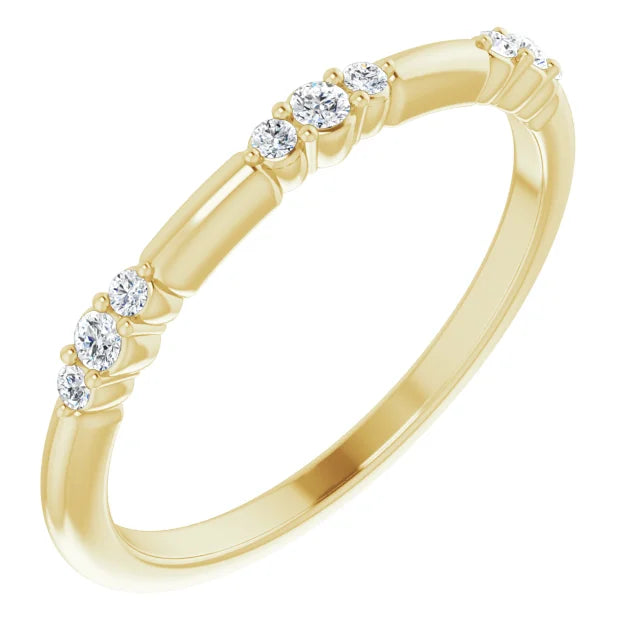 14K Yellow Gold 1/8 CTW Lab-Grown Diamond Stackable Ring