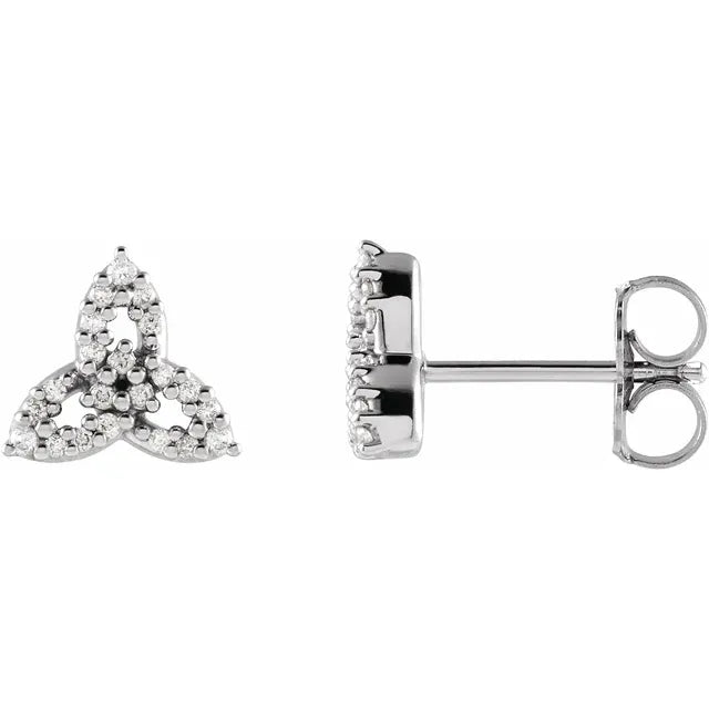 14K White Gold 1/10 CTW Natural Diamond Celtic-Inspired Trinity Earrings