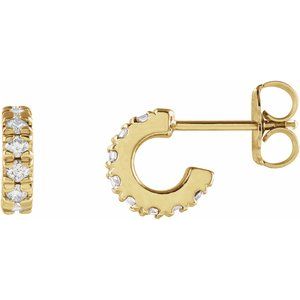 14K Yellow Gold 1/4 CTW Lab-Grown Diamond French-Set Huggie Earrings