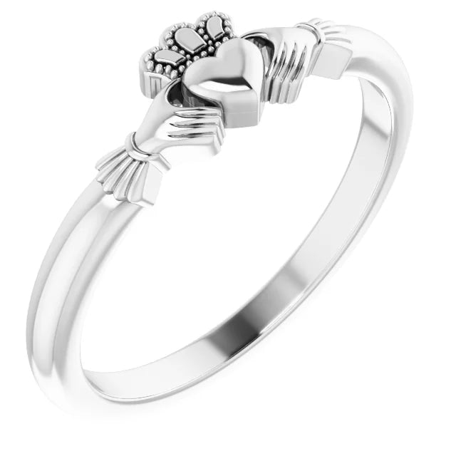 14K White Gold Claddagh Ring
