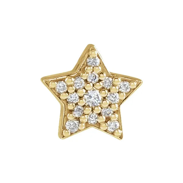 14K Yellow Gold .04 CTW Natural Diamond Star Pendant
