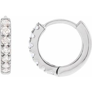 14K White Gold 1/5 CTW Lab-Grown Diamond Hoop Earrings