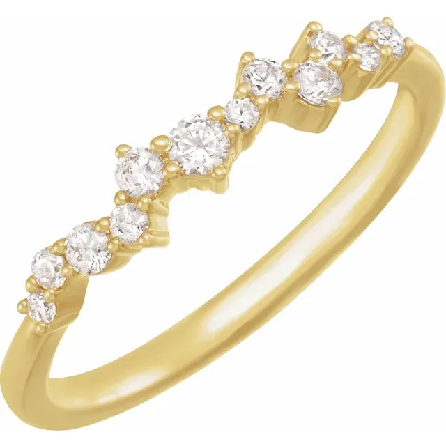 14K Yellow Gold 1/4 CTW Lab-Grown Diamond Scattered Stackable Ring