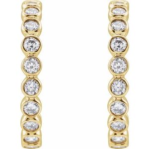 14K Yellow Gold 3/8 CTW Lab-Grown Diamond Huggie Earrings