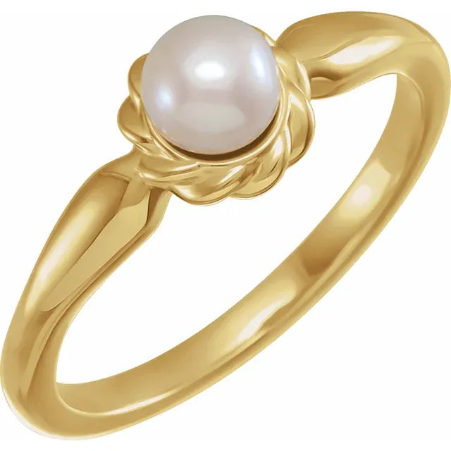 14K White Gold Cultured Freshwater Pearl Cluster Ring