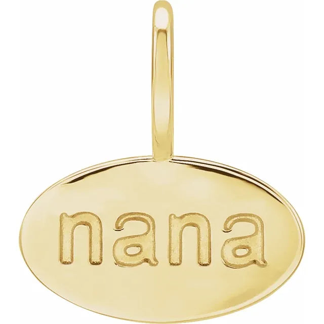 14K Yellow Gold "Nana" Charm/Pendant