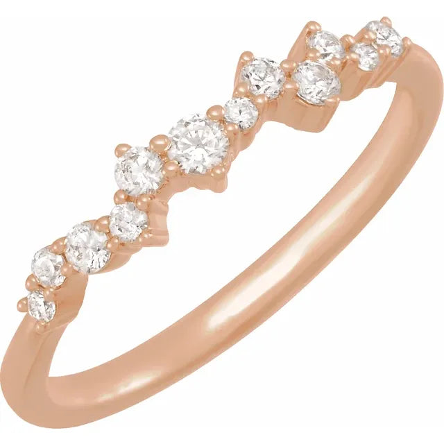 14K Rose Gold 1/4 CTW Lab-Grown Diamond Scattered Stackable Ring