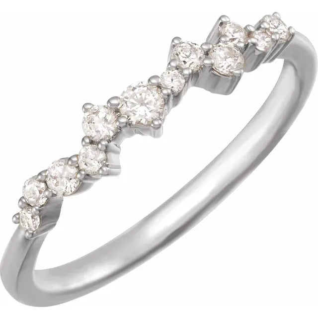 14K White Gold 1/4 CTW Lab-Grown Diamond Scattered Stackable Ring