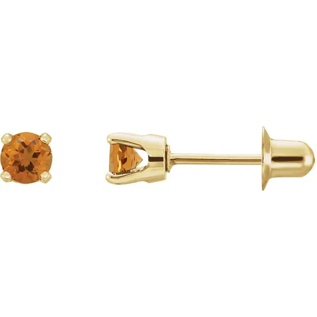 14K Yellow Gold Natural Citrine Earrings
