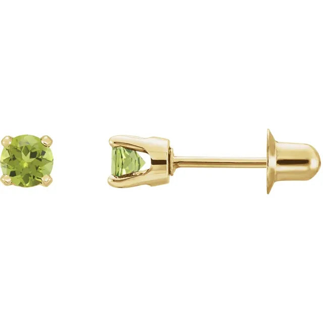 14K Yellow Gold Natural Peridot Earrings